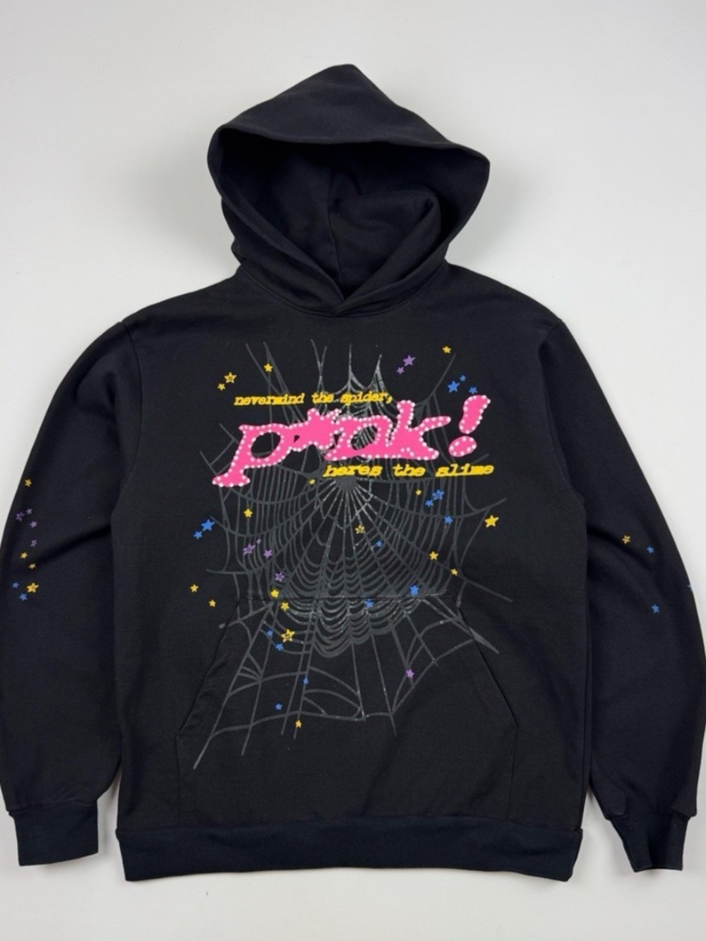 Sp5der P*NK Hoodie Black Y2K Punk Streetwear Men’s Size Medium